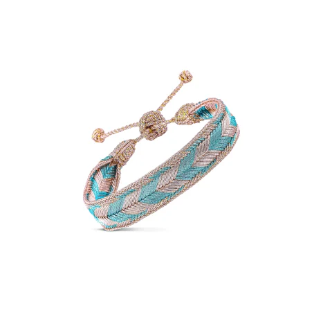 Bracelet arrow Num 2 rose gold island blue
