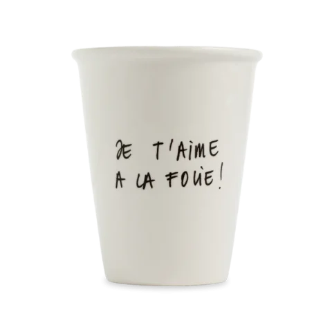 Tasse en Porcelaine Je t’aime à la Folie par Helen B