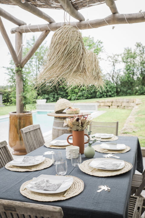 suspension en palme paillotte medium