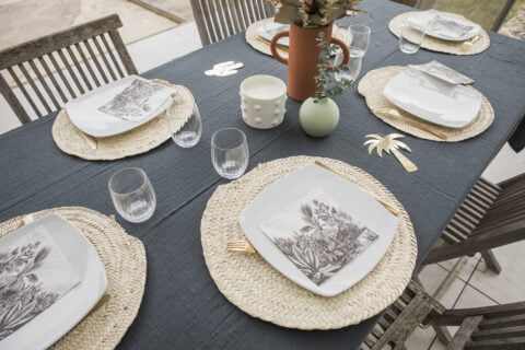 set de table en palme rond