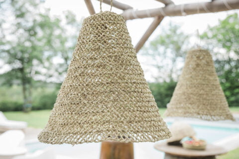 Suspension corde en crochet ajouré