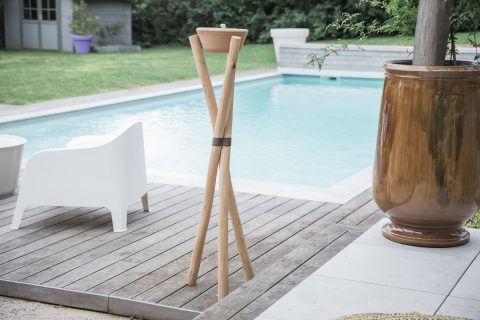 Bougie d’extérieur sur trépieds bois, brasero bougie