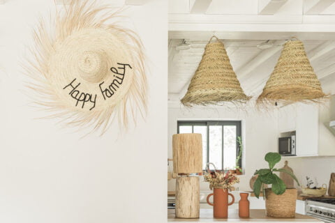 Chapeau XXL à franges broderie HAPPY FAMILY