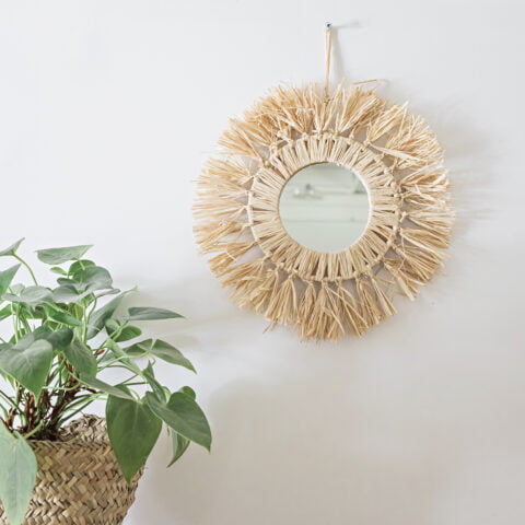 Miroir raphia D30 cm