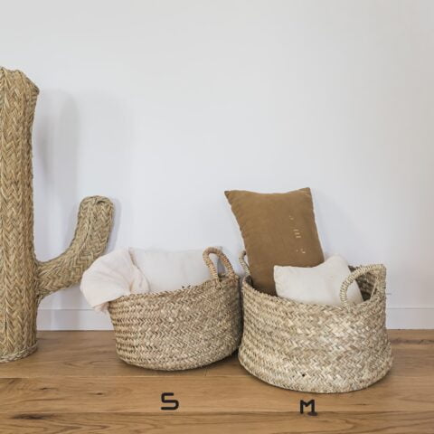 Panier corbeille en palme rond 4 tailles