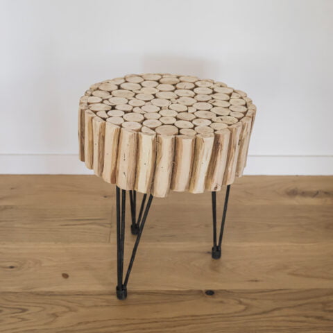 Table rondin de bois