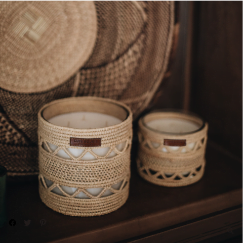 BOUGIE RAPHIA MANDARINE