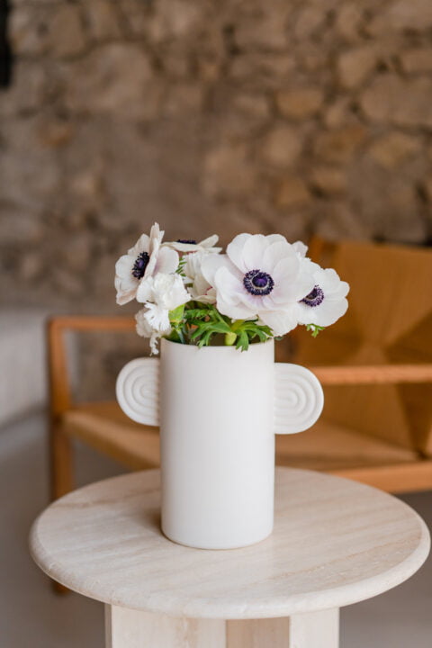 vase oreillettes uni blanc