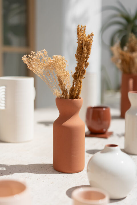 Vase totem uni terracotta