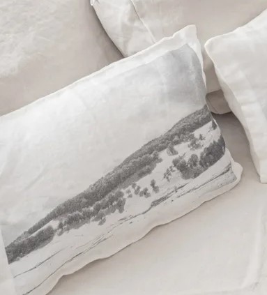 Coussin en Lin Sérigraphié NATURE INSIDE Montagne 25×40 cm