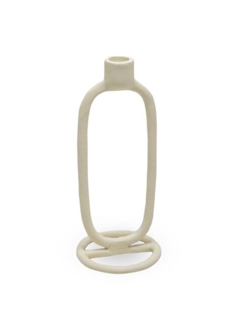 bougeoir ovale écru