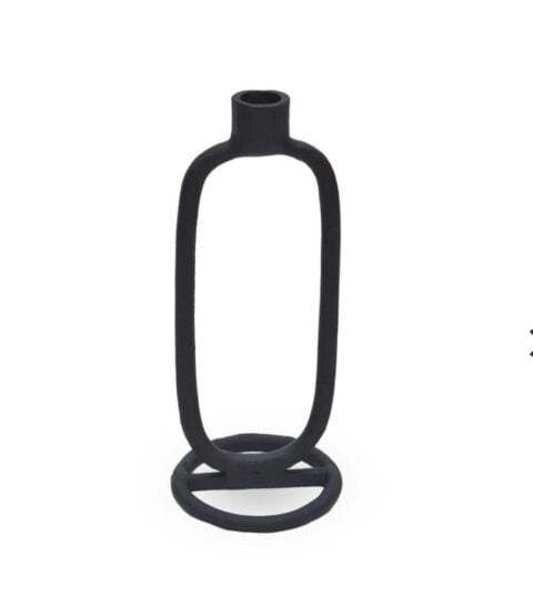 Bougeoir ovale noir