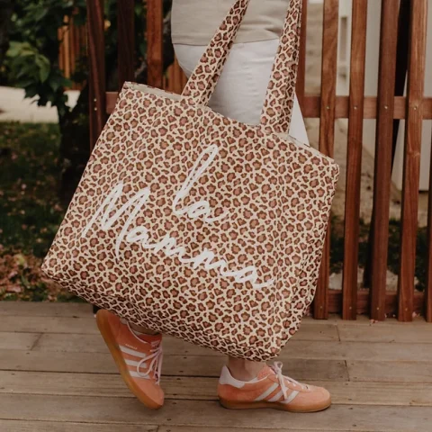 Cabas XXL Léopard clair La Mamma & Mon Petit Léon
