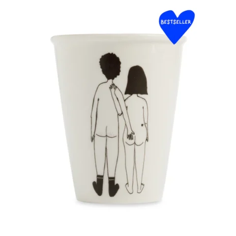Tasse en Porcelaine avec Illustration couple nu de dos