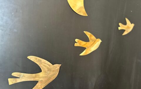 Trio Hirondelles en laiton