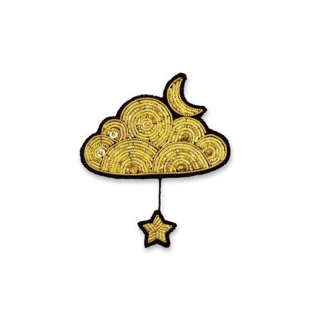 Broche Nuage Doré Étoilé M – Macon & Lesquoy 1 nuage or et etoile