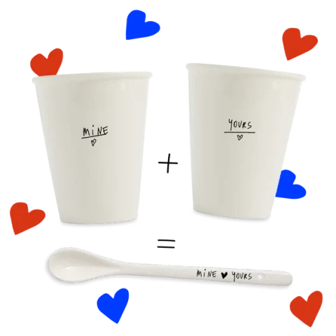 Valentine Package par Helen B – Duo de Tasses avec Cuillère Offerte