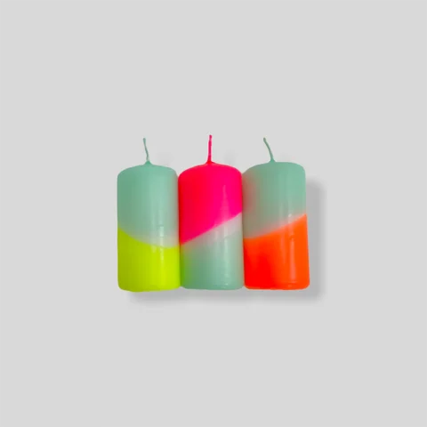 Trio de bougies Neon Rainbow drops