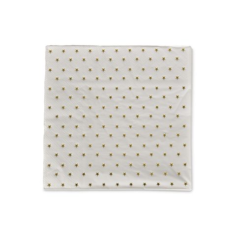 Paquet de 20 Serviettes Etoiles dorées