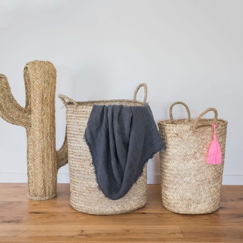 Panier haut en palme 2 anses 2 tailles