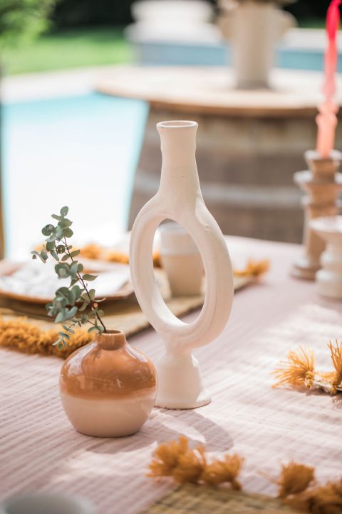 bougeoir blanc en céramique